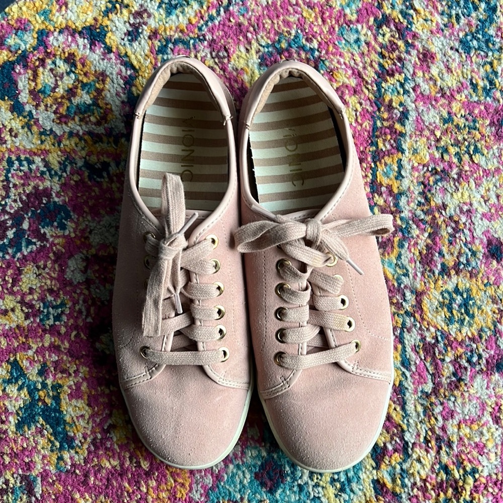Vionic pink Brinley women’s sided sneakers  casual shoes Sz 8